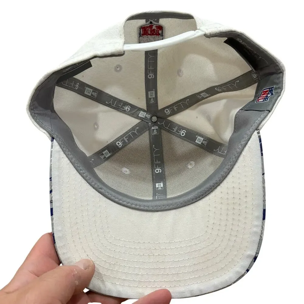 New York Giants New Era 9Fifty‎ Metallic Bill Brim SnapBack Hat Cap Retro Logo